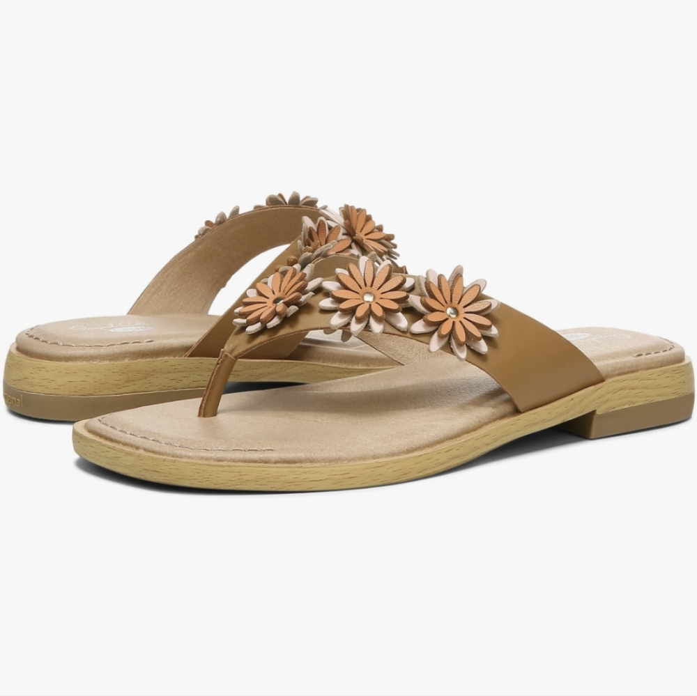 Dr. Scholl's Marigold Flower Leather Women's Sandal Size 10 NWOT